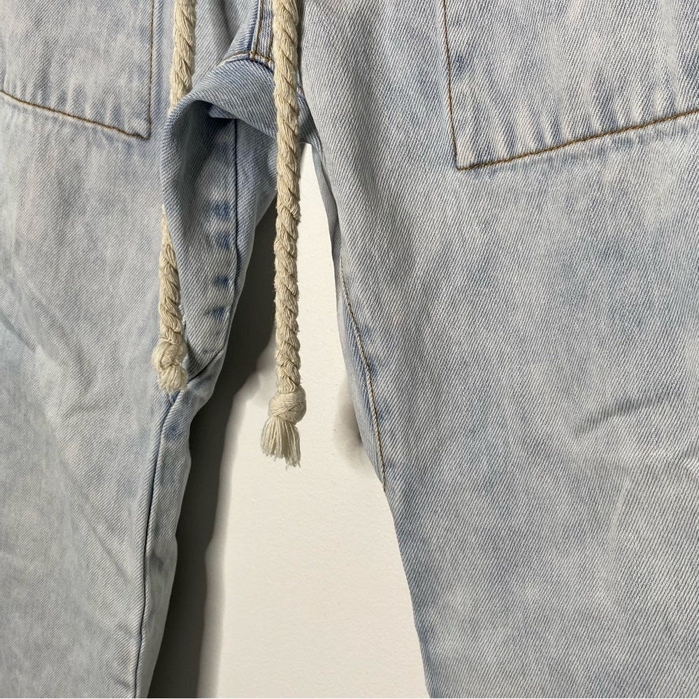 One Teaspoon Shabbies Free People Light Denim Drawstring Boyfriend Jeans - Picture 8 of 11